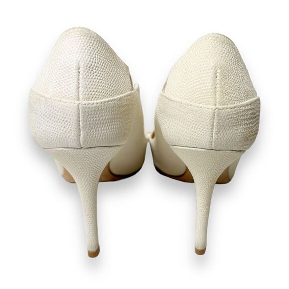 Jimmy Choo Tamika 100mm Jagged Pump, Latte/Nude Cream Textured Leather Size 37 - Picture 7 of 10